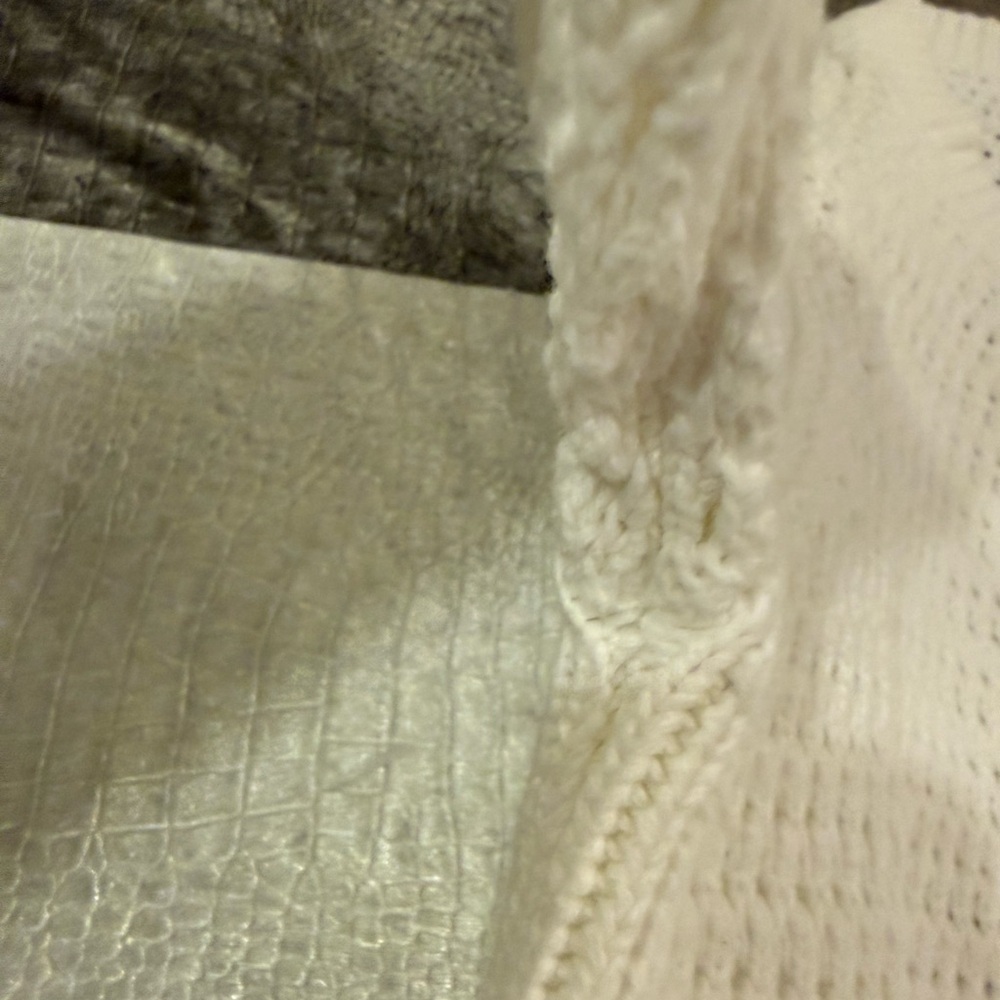 ME+EM White Open-Knit Cotton Sweater Tagged size L, fits more like S-M (!) - Picture 6 of 12